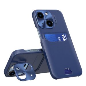 BACK CASE HIGH QUALITY Leather Stand iPhone 14 blue 9145576269657