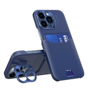 BACK CASE HIGH QUALITY Leather Stand iPhone 14 Pro Max blue 9145576269749