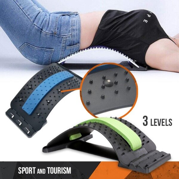 Massager back stretching device