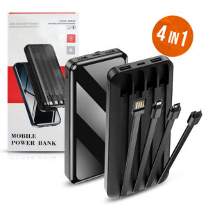 POWER BANK 20000MAH 4IN1 IOS/IPHONE, TYPE-C, MICRO USB, TYPE-A