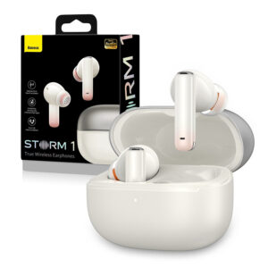 Bluetooth headphones Baseus Storm 1 5.2 TWS with ANC/ ENC (NGTW140202) white 6932172607579