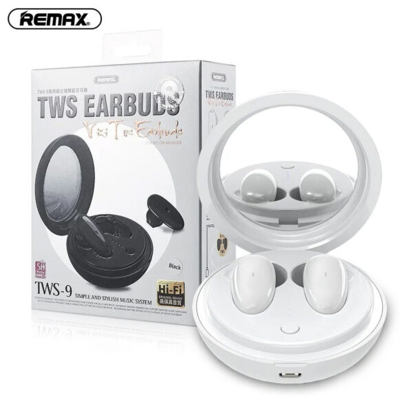 Bluetooth earphones REMAX TWS-9 with mirror white 6972174150246