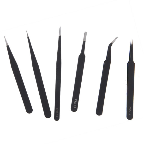 6 precision tweezers - set 5900495035547