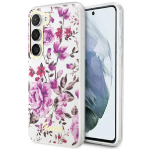 Guess Samsung S23 Ultra GUHCS23LHCFWST HC IML Flower white 3666339117306