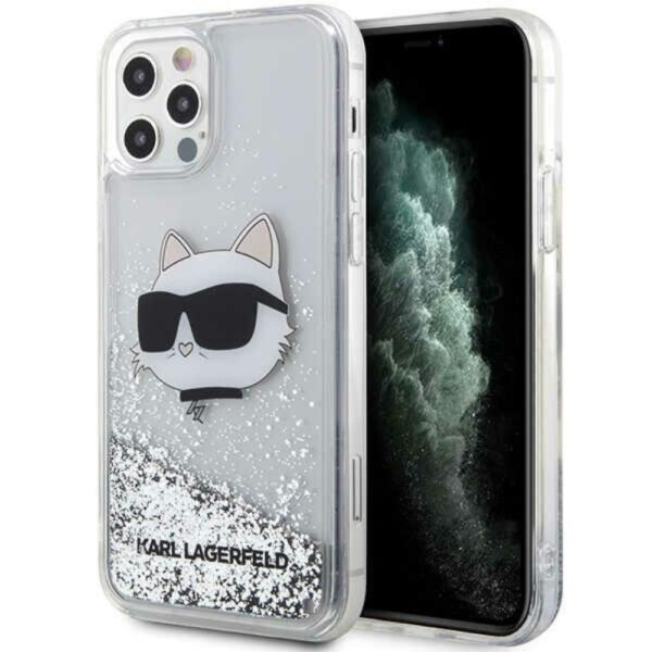 Karl Lagerfeld iPhone 12/ 12 Pro (6.1') KLHCP12MLNCHCS HC Liquid Glitter NFT Choupette Head silver 3666339119058