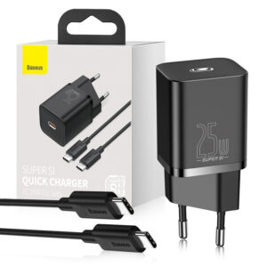 Charger Baseus Super Si PD 20W 1x USB-C + cable USB-C - Lightning TZCCSUP-B01 black 6953156230057