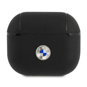 Case BMW AirPods 3 BMA3SSLBK Geniune Leather Silver Logo black 3666339009427