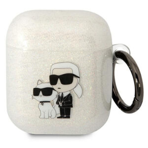 Case Karl Lagerfeld Airpods 1/ 2 KLA2HNKCTGT Gliter Karl&Choupette transparent 3666339088101