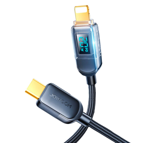 Cable USB Joyroom type C Lightning 20W with display 1,2 m (S-CL020A4) black 6956116731106