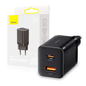 Baseus ładowarka sieciowa Super Si PD 30W 1x USB-C 1x USB czarna 6953156206342