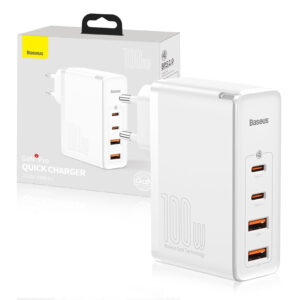 Charger Baseus GaN2 Pro 100W USB Type C Quick Charge 4+ Power Delivery (CCGAN2P-L02) white 6953156204690