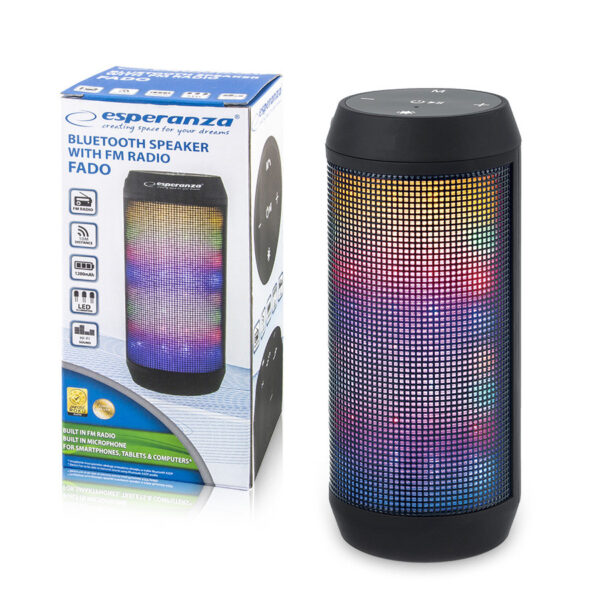 SPEAKER BT FM WITH LED LIGHT ESPERANZA FADO 5901299940068