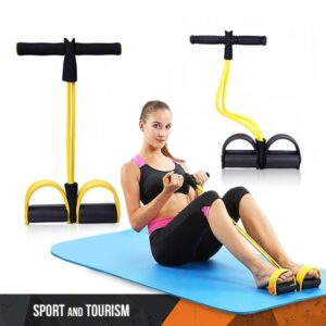 Ekspander device for exercising the abdominal muscles and legs