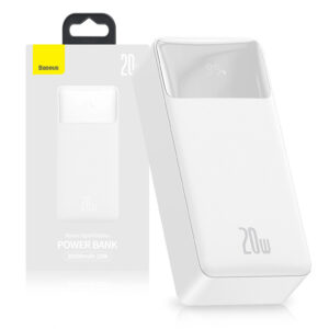 Powerbank Baseus Bipow with quick charge 30000mAh 20W + cable USB-A - Micro USB 0.25m (PPBD050402) white 6932172618285