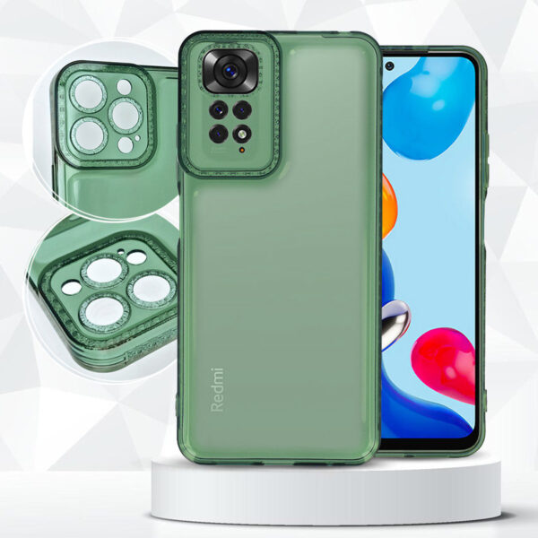 Back Case Diamond 2 mm XIAOMI REDMI NOTE 10 PRO/NOTE 10 PRO MAX transparent green