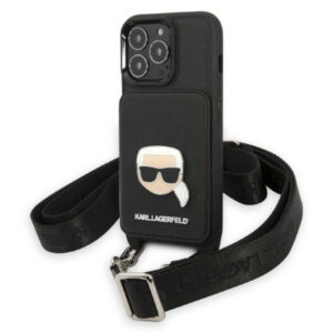 Karl Lagerfeld iPhone 13/ 13 Pro (6.1')KLHCP13LSAKHPK hardcase Saffiano Metal Karl Head black 3666339051754