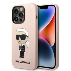 Karl Lagerfeld iPhone 14 Pro (6.1') KLHMP14LSNIKBCP hardcase Silicone Ikonik Magsafe pink 3666339087661