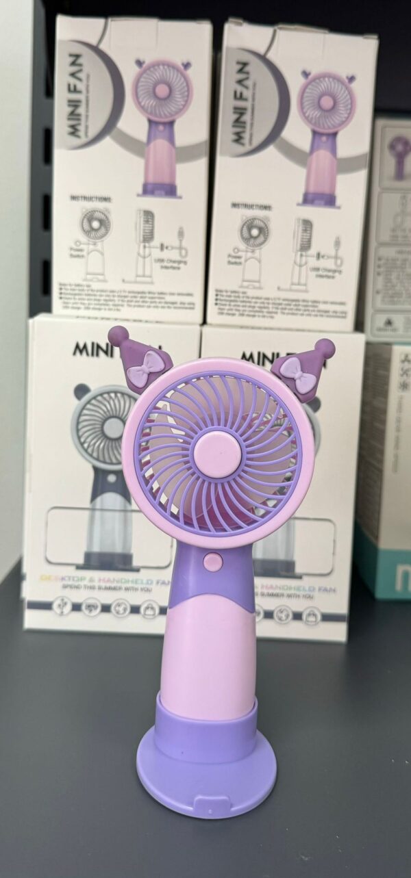 Portable mini fan ears purple