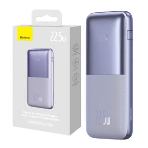 Power bank Baseus Bipow Pro 10000mAh 22.5W + USB cable 3A 0.3m purple 6932172610814