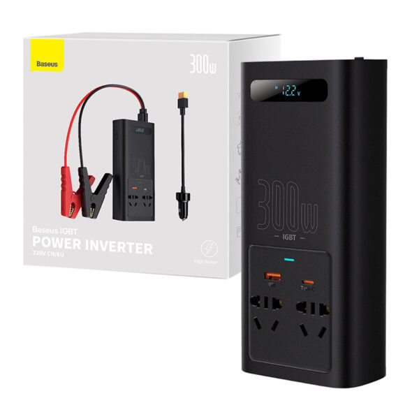 Car Baseus IGBT Inverter 300W 220V Current Inverter (CN / EU Plug) (CGNB010101) black 6932172608675