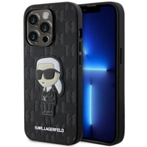 Karl Lagerfeld iPhone 14 Pro (6.1') KLHCP14LSAKHPKK harcase Saffiano Mono Patch Ikonik NFT black 3666339122560