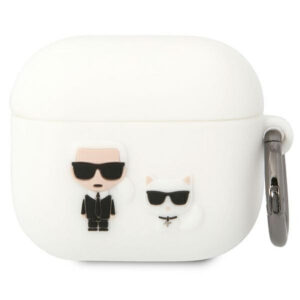 Case Karl Lagerfeld Airpods 3 KLACA3SILKCW Silicone Karl & Choupette white 3666339088217