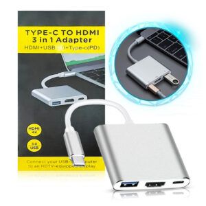 Aluminum Adapter 3in1 Type-C USB 3.0 4K HDMI Hub Adapter