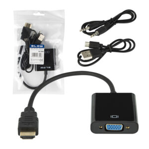 Adapter HDMI -VGA 15pin + minijack 3,5 + microUSB 92-120