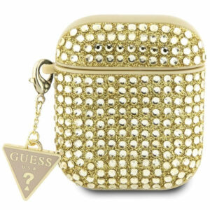 Case Guess AirPods 1/ 2 GUA2HDGTPD Rhinestone Triangle Charm gold 3666339120634