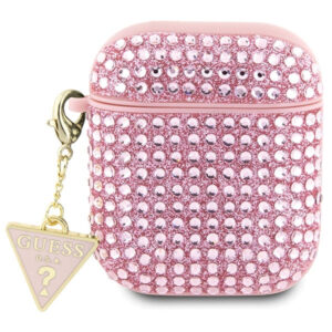 Case Guess AirPods 1/ 2 GUA2HDGTPP Rhinestone Triangle Charm pink 3666339120672