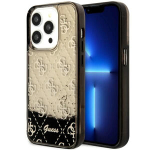 Guess iPhone 14 Pro (6.1') GUHCP14LLC4PSGK hardcase Liquid Glitter 4G Translucent black 3666339116217