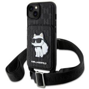 Karl Lagerfeld iPhone 14 (6.1') KLHCP14SCSAKHPCK hardcase Crossbody Saffiano Mono Choupette NFT black 3666339123222