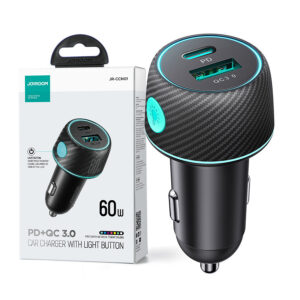 Car charger Joyroom 60W USB-C USB-A JR-CCN01 black 6956116736828