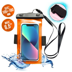 Waterproof case with a phone band PVC orange 9145576276839