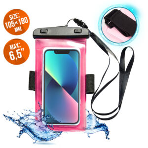 Waterproof case with a phone band PVC pink 9145576276822