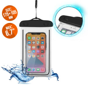 Waterproof phone case with lanyard PVC black 9145576276624