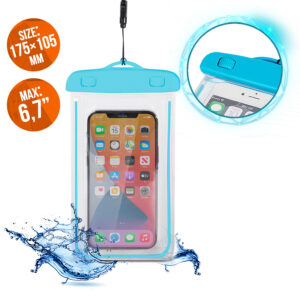 Waterproof phone case with lanyard PVC blue 9145576276594