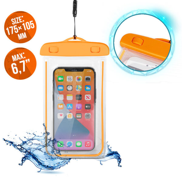 Waterproof phone case with lanyard PVC orange 9145576276600