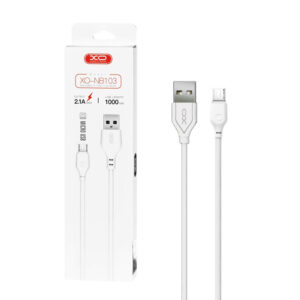 Cable USB XO NB103 - microUSB 1,0 m 2,1A white 6920680862733