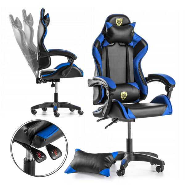 GAMING CHAIR ROTATING G26 BLACK-BLUE