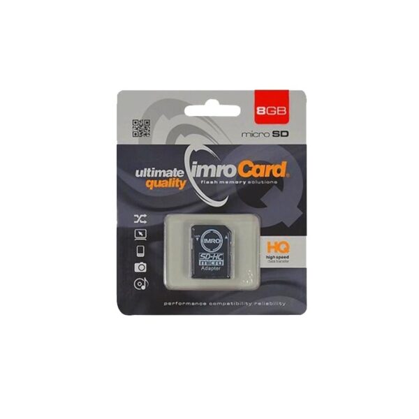 Memory Card IMRO MicroSDHC 8GB class 10 + adapter 5902768015478