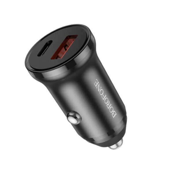 Car charger Borofone BZ18A USB + Type C PD 20W QC 3.0 18W black 6974443384888