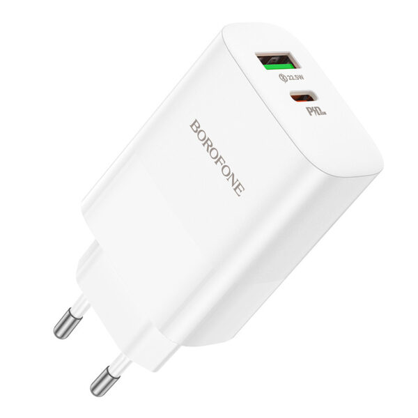 Charger Borofone BN10 Sunlight USB + Type C QC 3.0 PD 65W white 6974443388190