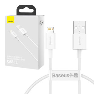 Cable USB Baseus 2.4A 0.25 m (CALYS-02) white 6953156205390