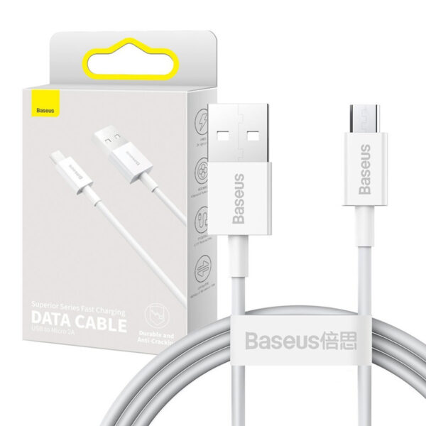 Cable USB Baseus micro 2A 1m (CAMYS-02) white 6953156208490