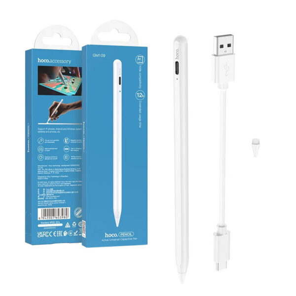 Active capacitive stylus HOCO Smooth GM109 white 6931474793942