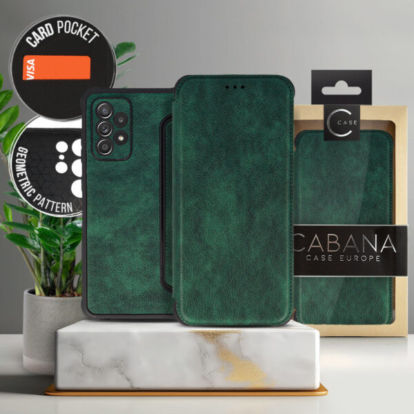 Book Case Cabana Leather Samsung A13 4G dark green 5900217978800