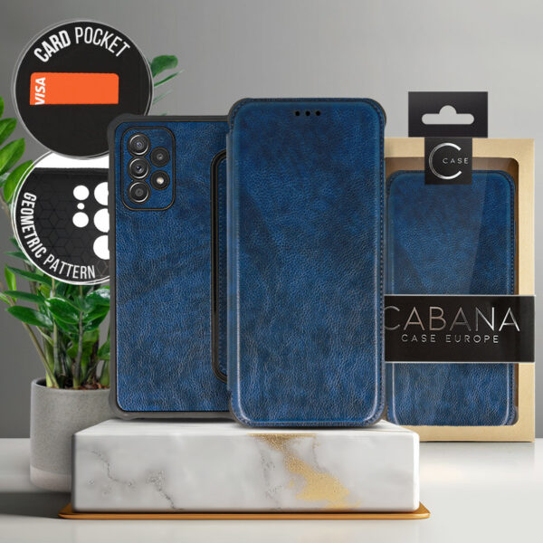 Book Case Cabana Leather Samsung A53 5G dark blue 5900217979296