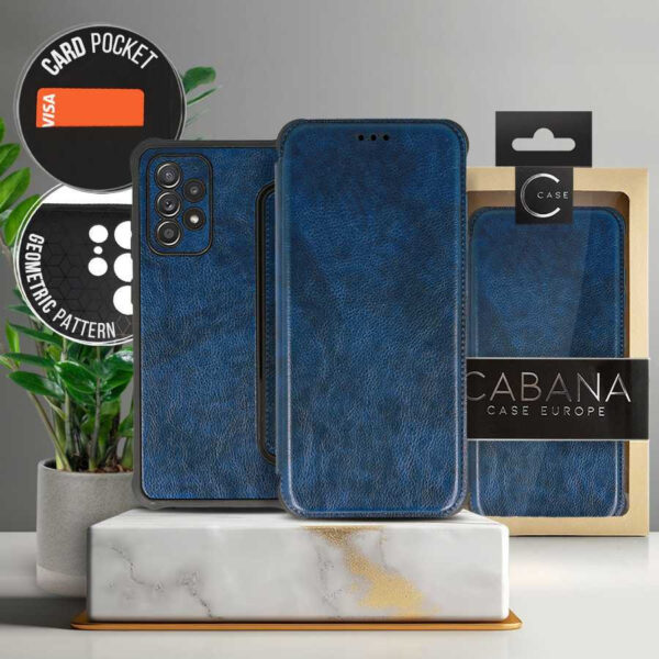 Book Case Cabana Leather Samsung Galaxy A22 5G dark blue 5900217979043