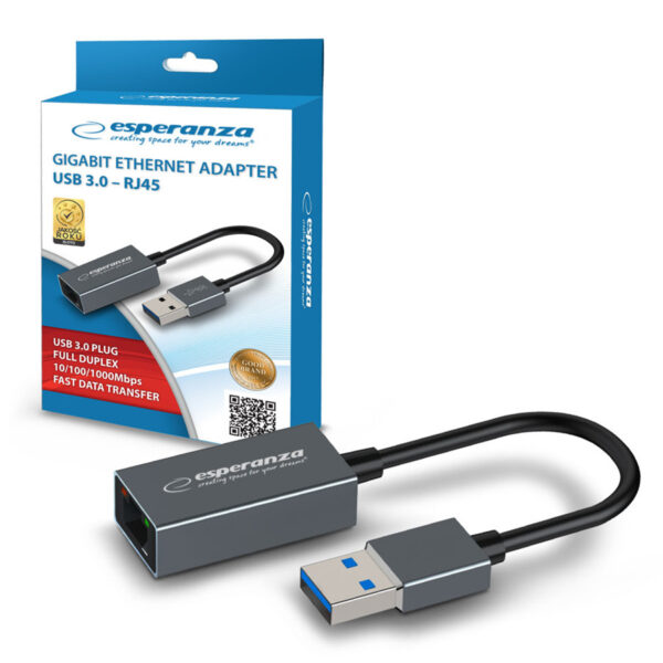 ADAPTER USB ESPERANZA GIGABIT ETHERNET 1000 MBPS 3.0-RJ45